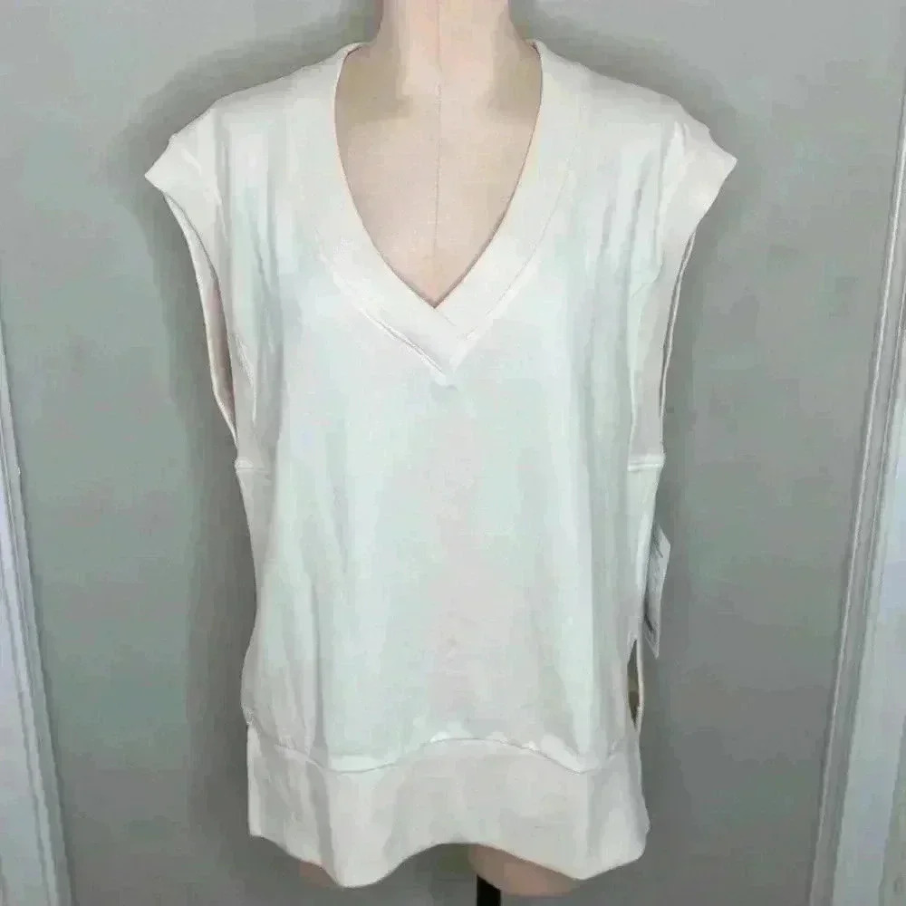 Athleta RetroTerry V Neck Sweatshirt NWT New Size Medium